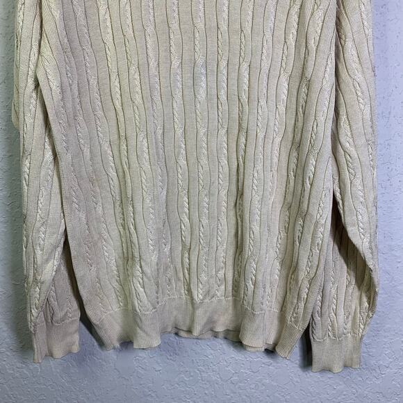 BARRY BRICKIN Sweater Vintage Silk Cable Knit‎ Crew Neck Pullover Drop Shoulder - Picture 6 of 11
